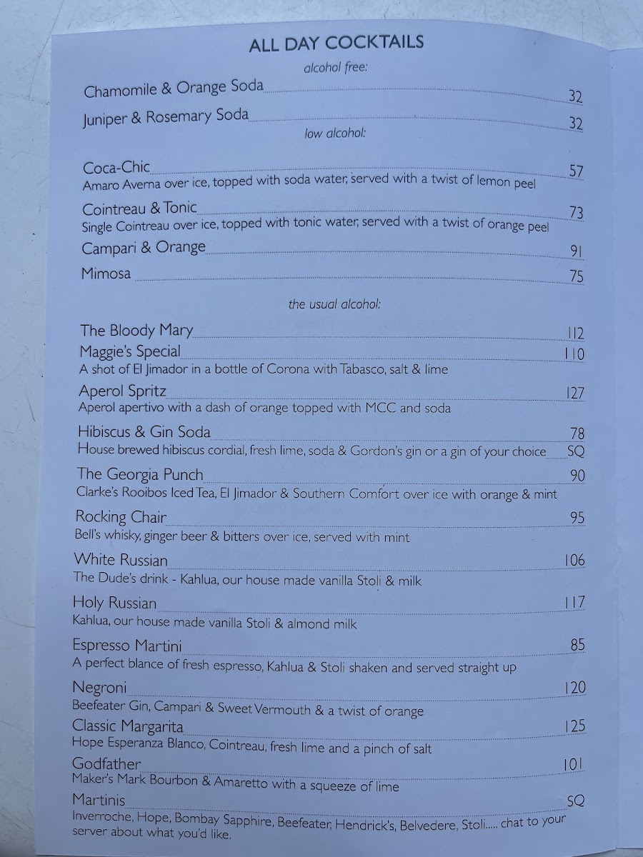 Menu Clarke's Bar & Dining Room-2