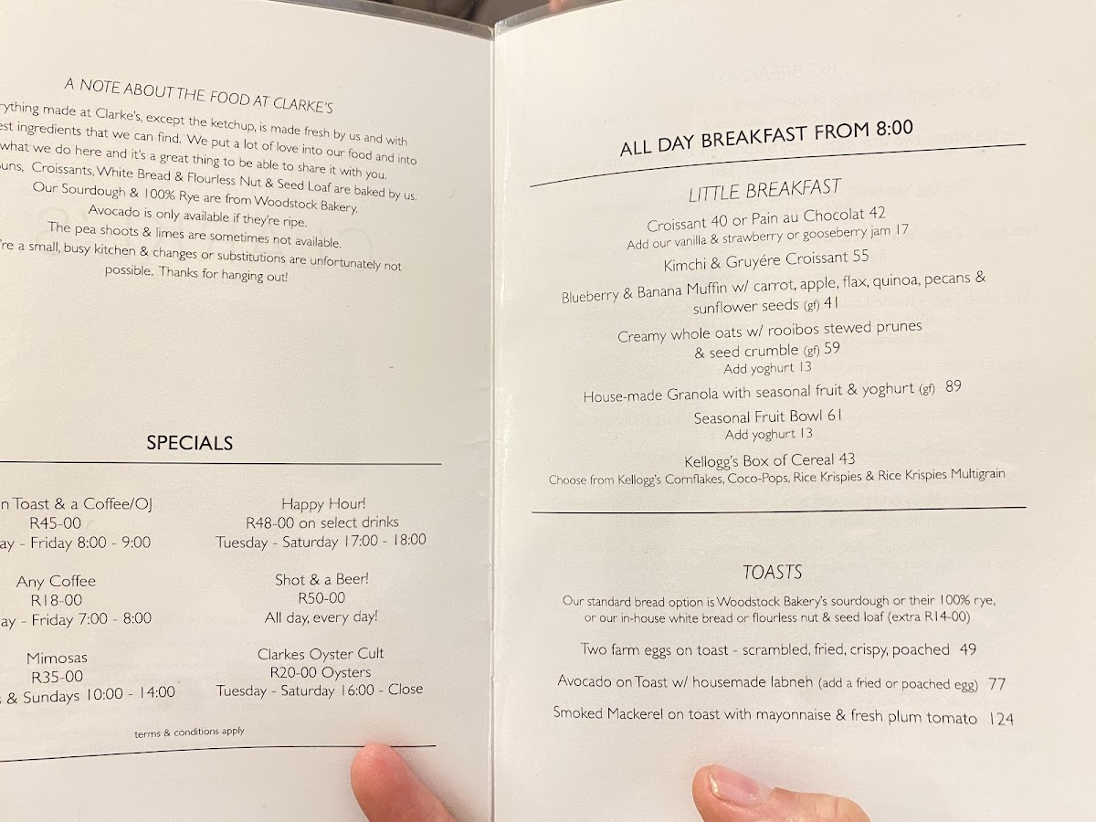 Menu Clarke's Bar & Dining Room-4